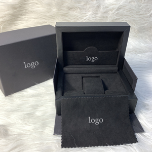 Elegant <b>Black</b> Matte Lacquer Wood Square Protective Watch Display Storage <b>Box</b> Modern Brand Design Packaging <b>Box</b> for Luxury Watch - Product Image 1