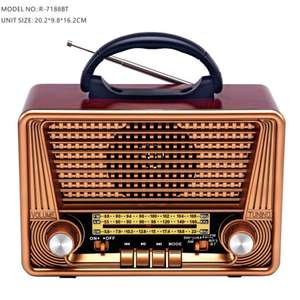 R-7188BT 내장 충전식 배터리 휴대용 블루 이빨 스피커 FM SW AM 라디오 음악 플레이어와 Led 라이트 토치 - Product Image 4