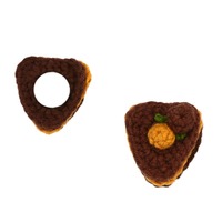 Aimants de réfrigérateur faits main au crochet en forme de nourriture : Toast, Pizza, Frites, Popcorn, Gâteau, Œuf. Décoration de cuisine magnétique. Vente en gros, Cadeau.