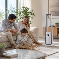 Ventilateur tour moderne sans pales 360 °   Ventilateur intelligent oscillant à commande tactile pour le refroidissement de la pièce