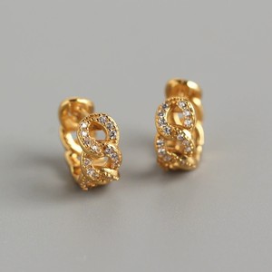 Romantic 18K Gold Plated S925 <strong>Silver</strong> <strong>Infinity</strong> Zircon Huggie <strong>Earrings</strong> 925 Sterling <strong>Silver</strong> Pave CZ Hoop <strong>Earrings</strong> - Product Image 2