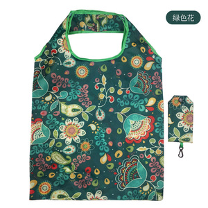 Pink Floral Polyester <b>Foldable</b> Shopping <b>Bag</b> Large Size Shoulder Handle For Groceries - Product Image 5