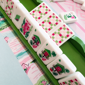 Juego de Mahjong Americano con Diseño de Selva Tropical, 166 Piezas, Fichas de Acrílico, Patrón de Tigre Rosa, Elefante, Océano y Selva Tropical, Juego de Regalo de Lujo - Product Image 6