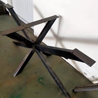 Pieds de table à café et à manger en acier, design industriel personnalisé en usine, structure robuste, pieds détachables en forme d'araignée