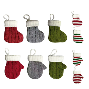 HM-638 <strong>Mini</strong> Knitted Christmas <strong>Stockings</strong> Small Red Stripes Hanging <strong>Stocking</strong> - Product Image 6