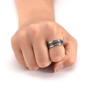 Anello di agitazione rotante in acciaio inossidabile per alleviare l'ansia anelli girevoli gemma nodo celtico fede nuziale per coppie - Product Image 4