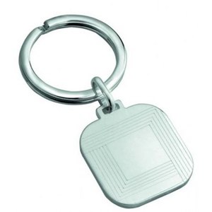 Portachiavi Clivia in Argento 925 con Design a Targhetta Quadrata in Metallo - Product Image 1