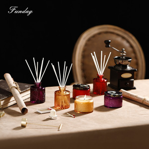 Fundag <b>Reed</b> <b>Diffuser</b> Set Embossed Glass Bottle Classic Retro Natural Fragrance Gift Box - Product Image 4