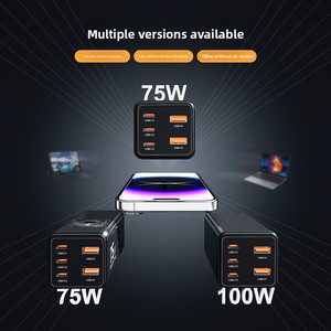 Chargeur rapide portable 75W GaN PD en gros pour usine, avec ports Type-C/USB, idéal pour la maison et le bureau - Product Image 3