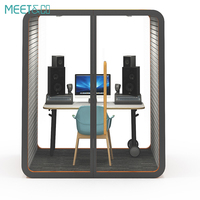 Cabines de bureau insonorisées modernes Meetco et cloisons pour immeubles de bureaux et usage intérieur, cadre en alliage d'aluminium, vente en gros