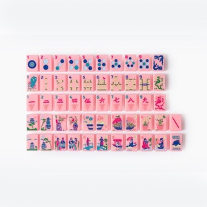 The Mahjong Line 160 American mahjong tiles, single-layer blue acrylic with musical note and floral patterns - Product Image 6