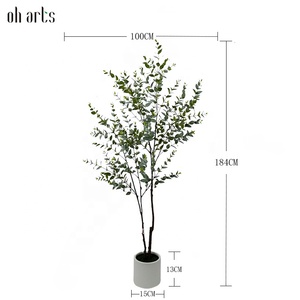 Oh Arts Venta Caliente <span class=keywords><strong>Olivo</strong></span> Bonsai Artificial Planta Eucalipto Artificial Árbol Para Uso Comercial En Hoteles o Restaurantes - Product Image 3