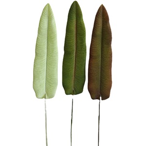 Feuille de bananier artificielle de haute qualité, aspect réaliste, vert-brun, fausse feuille de paradis tropical pour la décoration de la maison et de mariage - Product Image 5