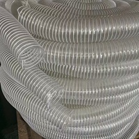 Tuyau flexible d'aspiration sous vide renforcé de fil d'acier spiralé recouvert de PVC transparent pour la collecte de poussière industrielle