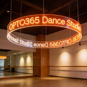 1 pieza 360 acrílico redondo personalizado LED techo carta neón Bar candelabro signo para danza Academia fiesta Decoración - Product Image 2