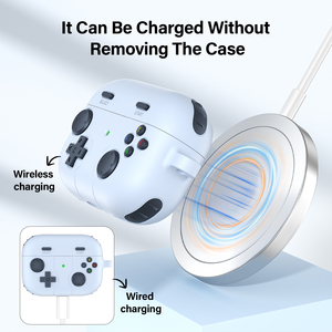 Funda de silicona anticaída con diseño clásico de Gamepad con clip de mosquetón y fundas para auriculares con protección contra el polvo para <span class=keywords><strong>AirPods</strong></span> <span class=keywords><strong>Pro</strong></span> <span class=keywords><strong>2</strong></span> 4 <span class=keywords><strong>Protector</strong></span> - Product Image 3