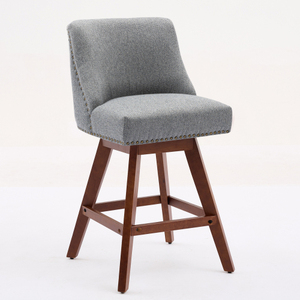 Modern Counter Height Swivel <b>Bar</b> Chairs 26'' Seat Height Paper Rope Gray Outdoor Set of <b>2</b> Lightweight Adjustable - Product Image 3