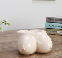 Cendrier en céramique sexy en forme de poitrine de femme, cendrier de bureau pour fumer, cadeau ou décoration de bureau à domicile, portable, carré, quotidien