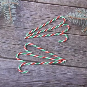 Adornos Navideños de Plástico de 5.9 Pulgadas, <span class=keywords><strong>Bastones</strong></span> de Caramelo Verdes Retorcidos para Decoración Navideña en Interiores y Exteriores - Product Image 2