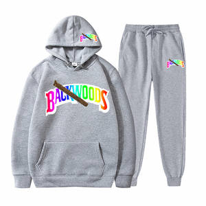 Ensemble de sweat-shirts et de joggings en coton et polyester à logo personnalisé, style hip-hop, Backwoods <span class=keywords><strong>Cookei</strong></span> RAW, 2 pièces, pour hommes - Product Image 6