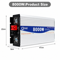 Convertisseur de tension à onde sinusoïdale pure 2026 8000W pour énergie solaire, DC12V 24V 48V 60V 70V vers AC110V 220V, pour maison, camping-car, hors réseau