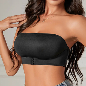 REAL FIELD Bandeau Bra For Women - Padded Strapless Bralette, Seamless Wireless Tube Top - View #9
