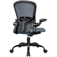 Chaise ergonomique pivotante en promotion pour bureau à domicile, dortoir étudiant, étude, avec appuie-tête réglable et design en maille