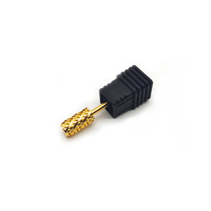 3/32 Inch 6.6mm Gold Coated Large Barrel Chamfer Tungsten Carbide <b>Bit</b> for Gel Removal Manicure - Product Image 4