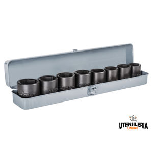Juego de 8 Enchufes de Avión de Impacto con Accionamiento de 3/4 "en Caja de Metal - Product Image 1