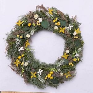 Couronne de porte en rotin artificiel faite à la main, en forme de nid d'oiseau, pour le printemps, décorations de jardin et de maison, couronne de Pâques - Product Image 5