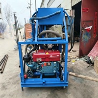 Machine de forage de puits d'eau à roues profondes avec moteur diesel commercial, équipement de forage hydraulique