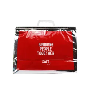 Customize top handle insulated plastic thermal delivery bag sac isotherme