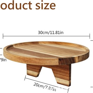 Wooden Sofa <b>Gap</b> Tray Solid Wood Natural Color Coffee Table Side Dish Plate Snack Dessert Holder - Product Image 4
