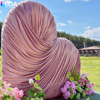 LEDA Fournitures pour fêtes de mariage Nouvelle Arrivée Grand rideau rose en métal en forme de cœur pour toile de fond