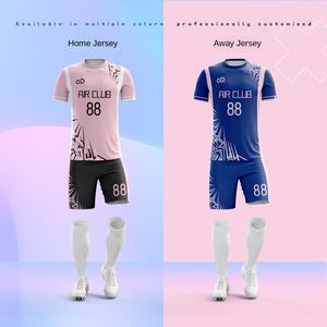 Sommer-Fußballanzug-Set, Team-Wettkampftrikot, kurzärmelig, Polyesterfaser - Product Image 1