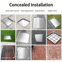 Plaque de fond galvanisée, couvercle de trappe dissimulé en acier inoxydable pour sol de villa, renforcement du béton, anti-corrosion, pavage en carrelage