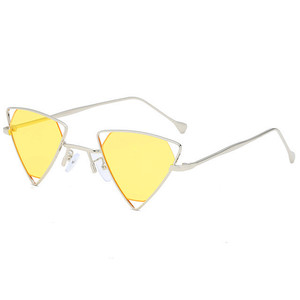 Lunettes de soleil vintage rétro personnalisées 2019 pour hommes et femmes, monture en alliage, protection UV400, forme triangulaire creuse - Product Image 2