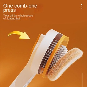 Cepillos de Aseo Autolimpiables de Acero Inoxidable para Perros y Gatos, Peine Multifuncional con Botón de Liberación, Marca OEM - Product Image 3