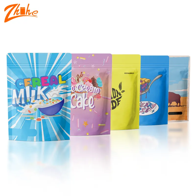 Wholesale Custom Printed Mylar Bags 3.5g Moisture Odor Proof Ziplock Food Packaging Stand up Pouch