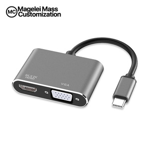 Produit le mieux classé 2 en 1 Type C Hub vers 4K <span class=keywords><strong>HDMI</strong></span> 1080P VGA USB C vers <span class=keywords><strong>HDMI</strong></span> <span class=keywords><strong>Adaptateur</strong></span> VGA <span class=keywords><strong>pour</strong></span> téléphones portables et projecteur - Product Image 2