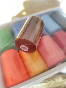 Оптовая продажа, 10 видов цветов, набор ниток для вышивания вручную на 1000 лет, 40S/2 полиэстер для начинающих, коробка для рукоделия - Product Image 2