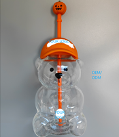Gobelet en verre édition limitée Halloween avec couvercle et paille, bouteille d'eau haute transparence pour café, jus et cadeaux de fêtes