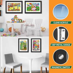 Kids MDF Art Frames Front-Opening Waterproof Great for <b>Drawings</b> Artworks Children Projects Schoolwork Home or <b>Office</b> - Product Image 3
