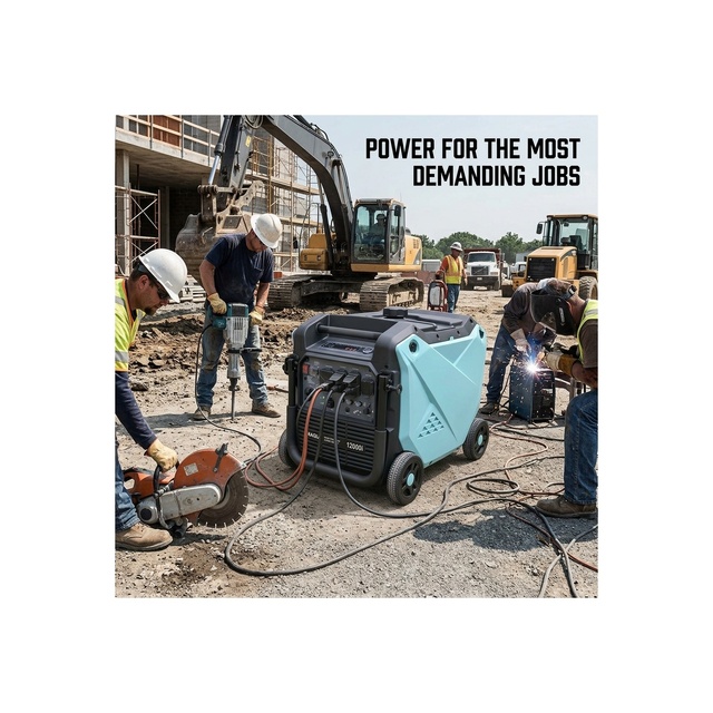 12000i 10.0kW Portable Digital Generator Tri-Fuel Gas/LPG/NG Wireless Remote Start Pure Sine Wave Home Emergency Backup