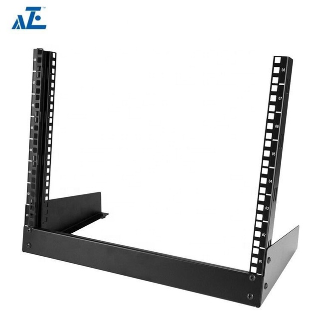 AZE 2 Post Desktop Open Frame Steel Rack 19 Inch 12U Free Standing Network Equipment Cabinet Server ANSI/EIA IP20 CE Certified