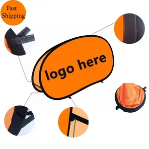 Yan afiş montajı kolay örme kumaş özel Logo Oval kampanya için afiş açılır