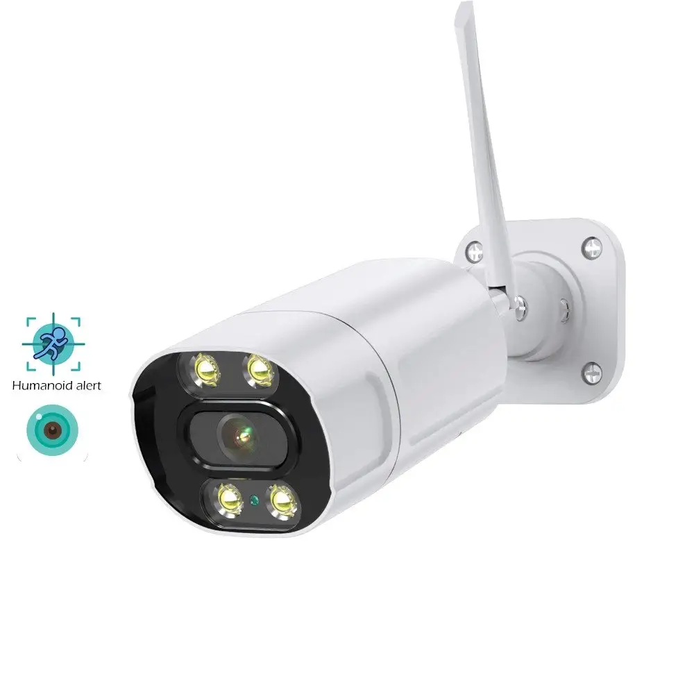 Icsee ngoài trời wifi an ninh máy ảnh ON-VIF 5MP Bullet CCTV Camera giám sát hỗ trợ xem trên PC Alexa Google nhà không dây cam