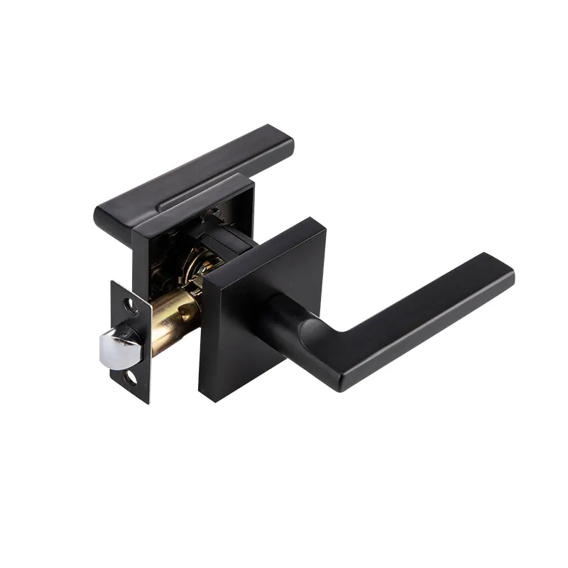 Privacidade Heavy Duty Tubular Lever Lock Matte Black Lever Handle Door Lock