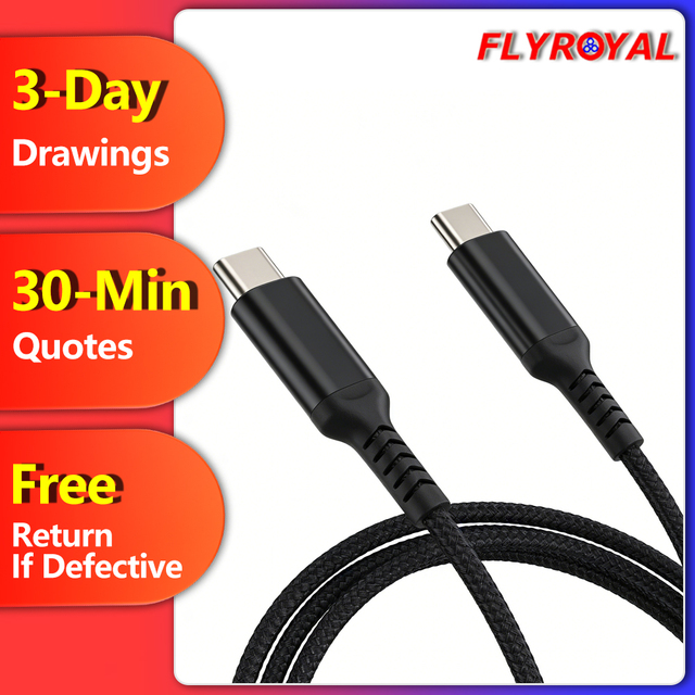 Tablet, Laptop, Computer, Monitor USB CablesType-C Male to Type-C Male Cable for Charging Phones and Transfering Data