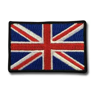 Cá Nhân Hoá England Country Flag Patch Hình Chữ Nhật Canada Thêu Các Bản Vá Lỗi Cờ Mỹ Flag Patch